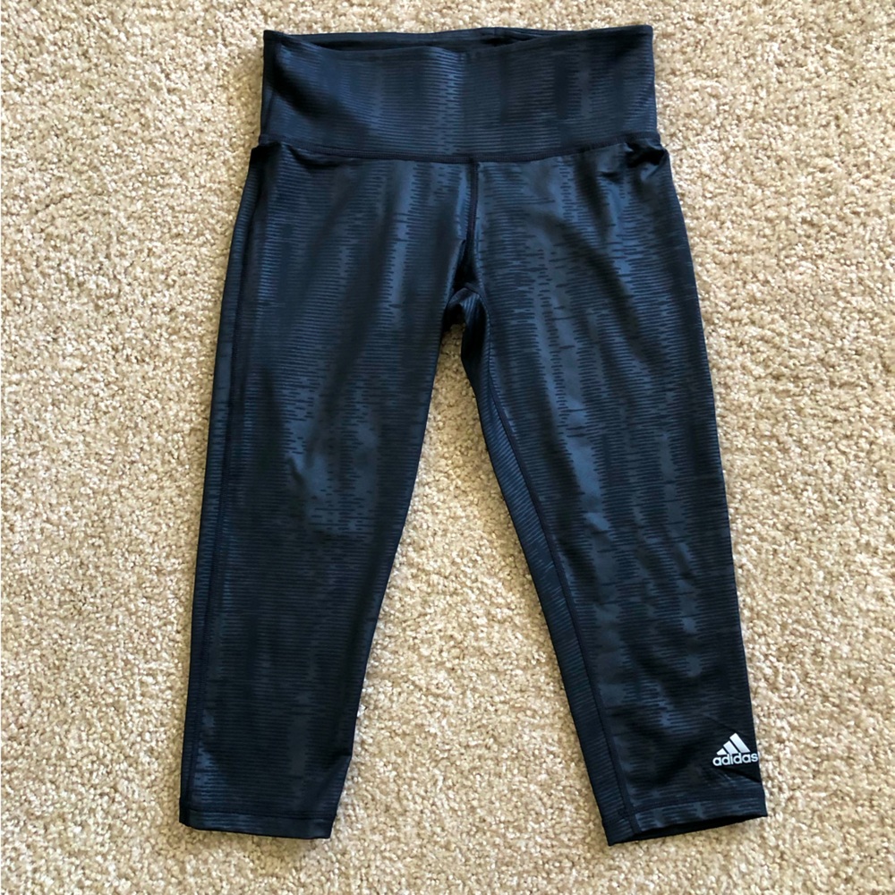 Adidas cropped legging, Climalite, size Small, black, inseam 19”. - Picture 1 of 3